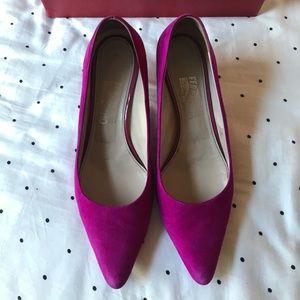 Salvatore Ferragamo fuschia suede pump size 11